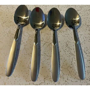 Cambridge Crescent Stainless 4 Teaspoons Frosted Satin Flatware‎ NEW